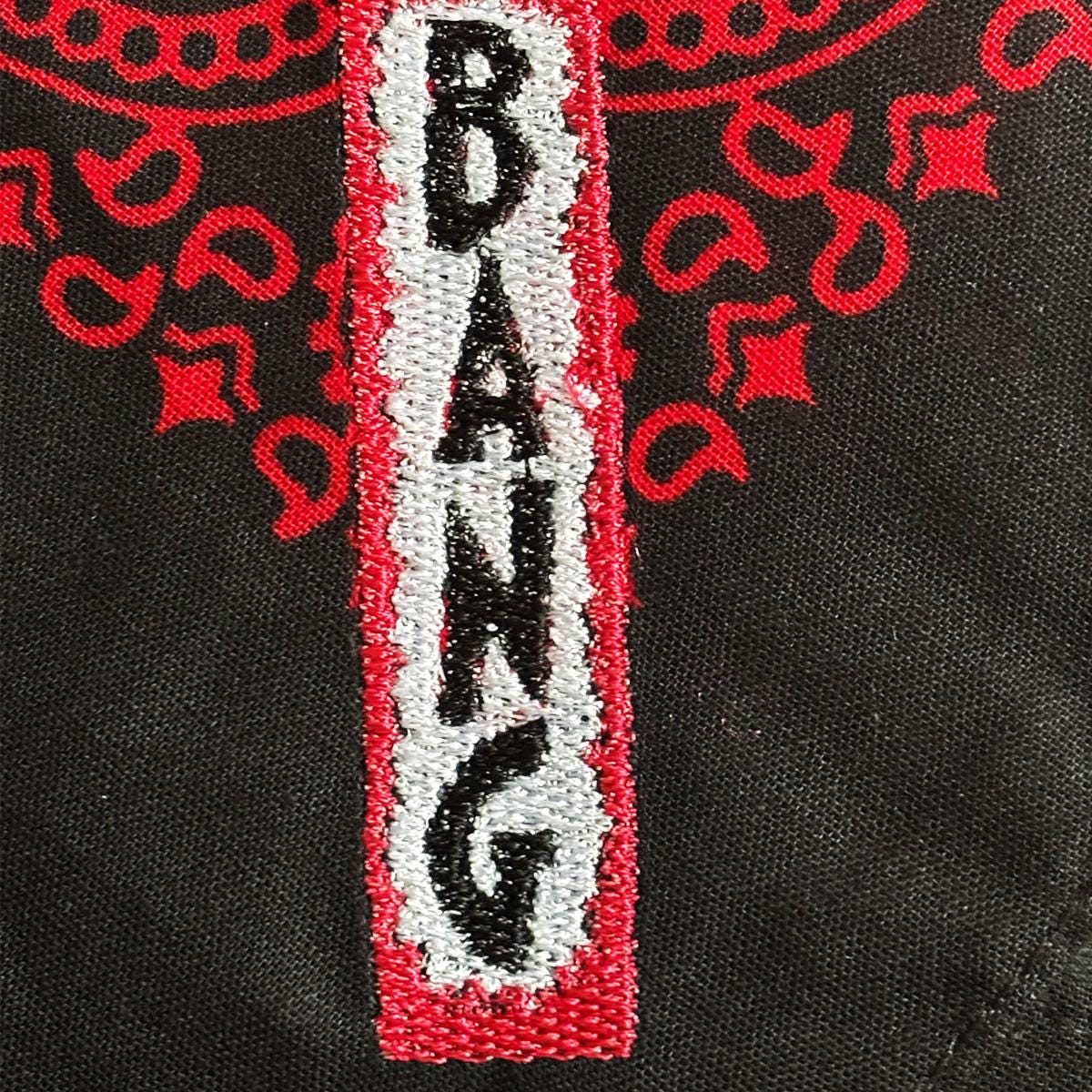 Embroidered BANG Black and Red Bandana